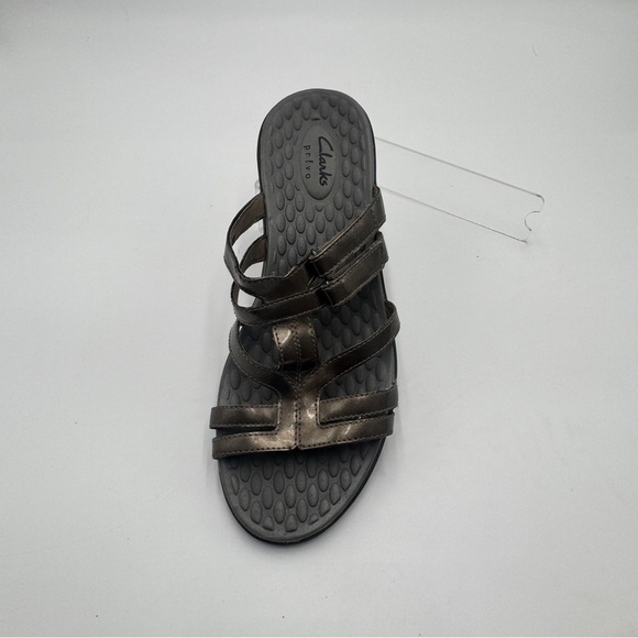 Clarks Bronze Strappy Slide Sandals - Picture 10 of 14